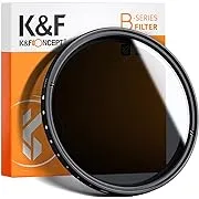 72mm ND Filter,K&F Concept 72mm Variable ND Filter Neutral Density Super Slim Adjustable Fader ND2 to Nd400 Lens Filter for Canon N