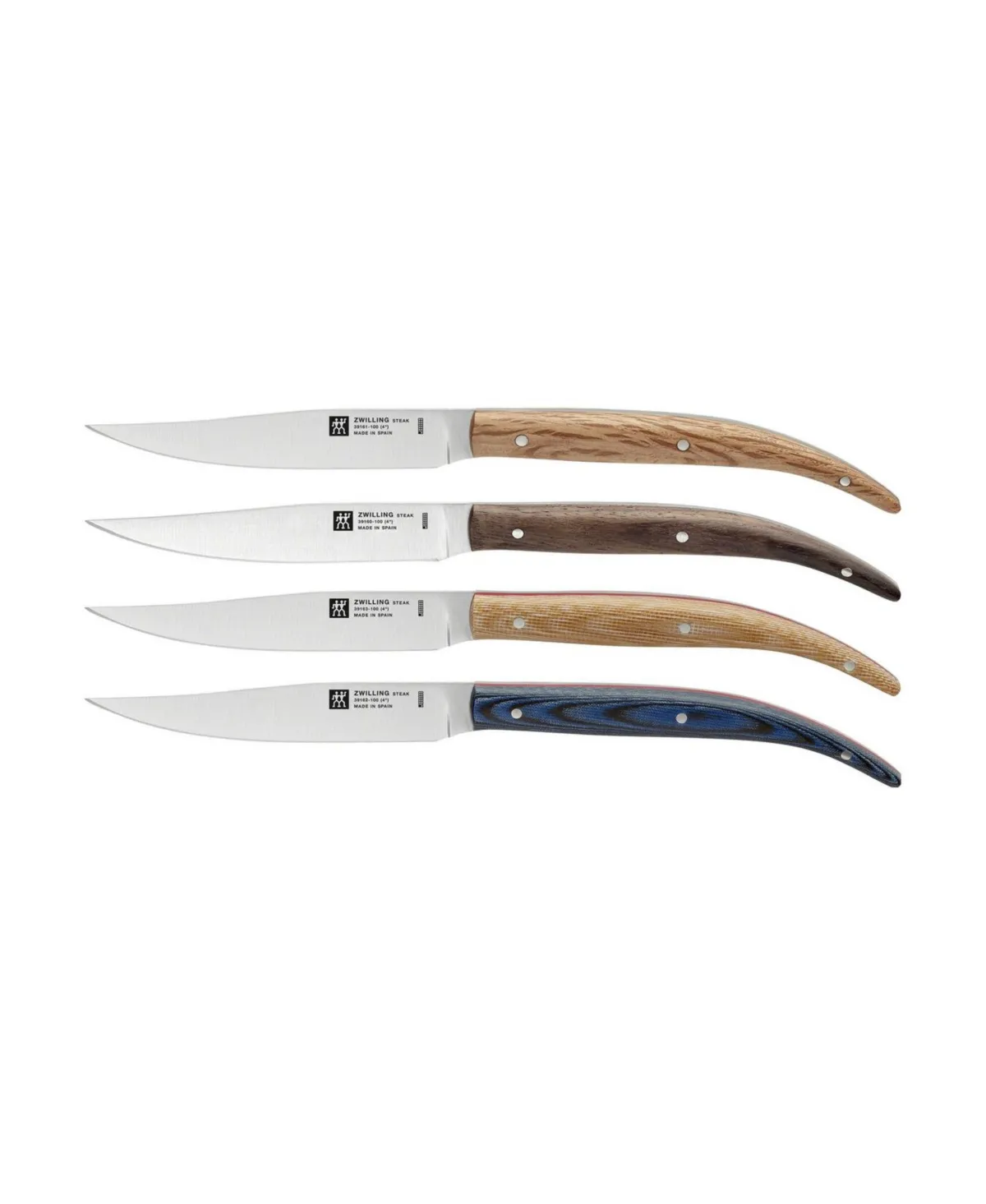 ZWILLING Henckels International Stainless Steel Traditional Steak Knives, Set of 4, Silver, Brown