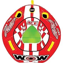 Wow Sports World of Watersports Ace Racing Boat Tube 1 Person Inflatable Towable Tube for Boating, 15-1120