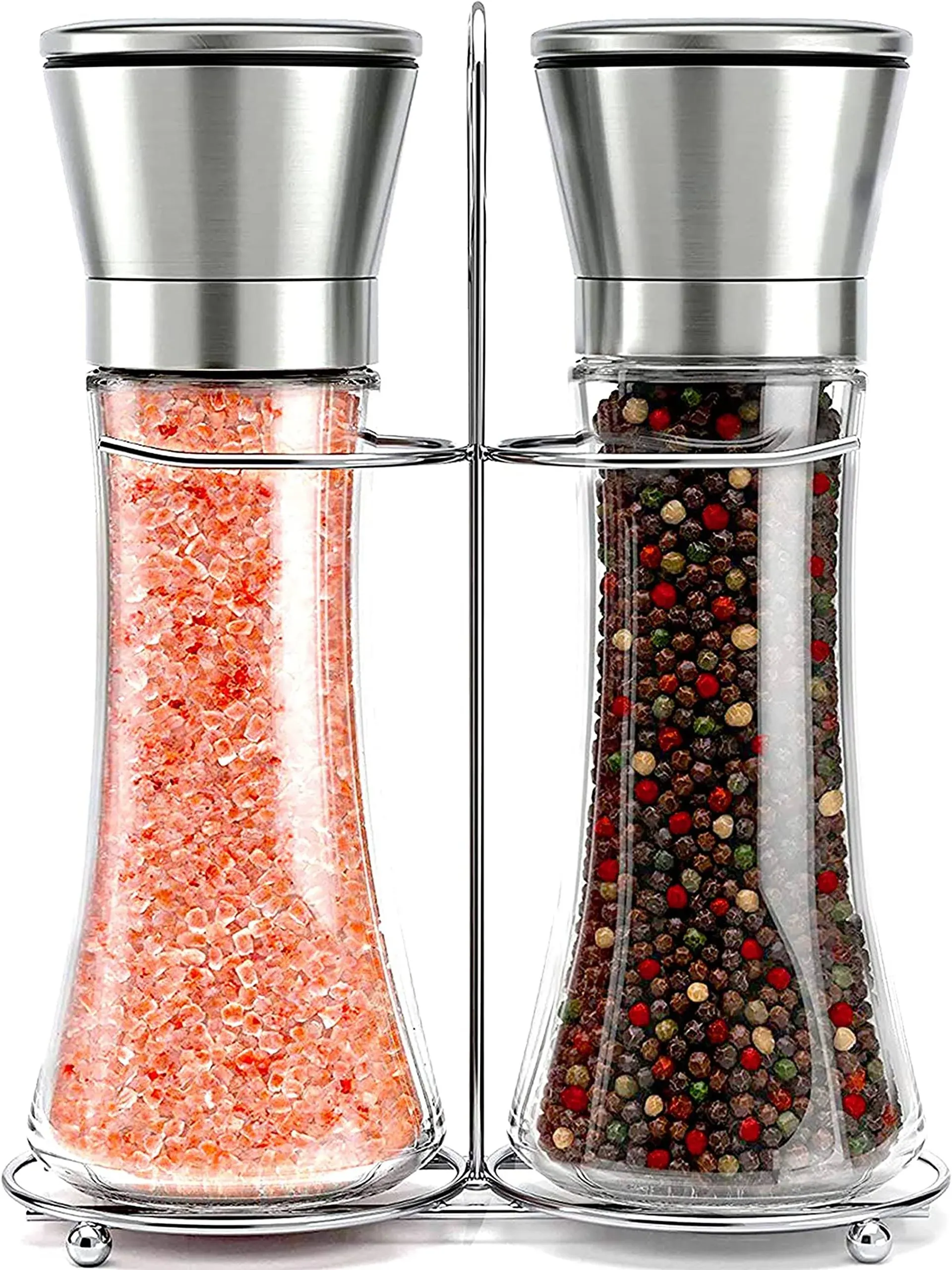 Willow & Everett Salt and Pepper Grinder Set - Stainless Steel Refillable Salt ...