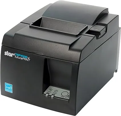 Star Micronics TSP143IIIU USB Thermal Receipt Printer with Device and Mfi USB Ports, Auto-cutter, and Internal Power Supply - Gray