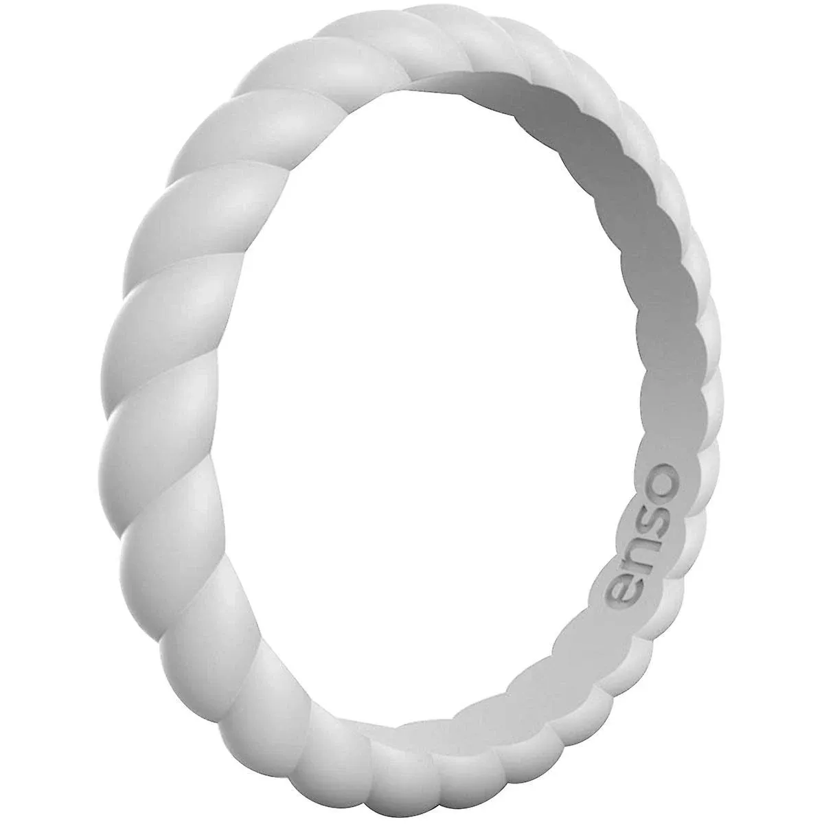 Enso Rings Braided Stackables Series Silicone Ring - Misty Grey - 10