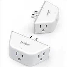 Multi Plug Outlet Extender 2 Pack - TROND Electrical Wall Outlet Splitter, 3 Way Outlet Wall Adapter, Cruise Essentials, Small Multiple Plug Expander for Cruise Ship Home Office Dorm Room White