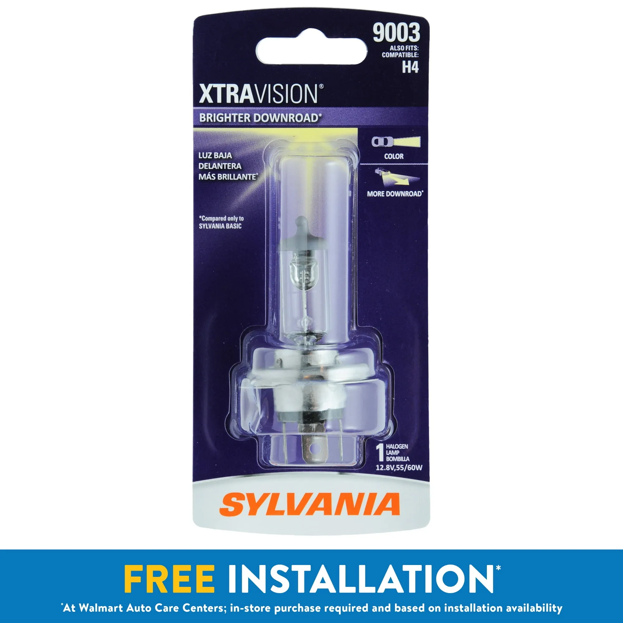 Sylvania XtraVision Halogen Headlight Bulb 9003 (2 Pack)