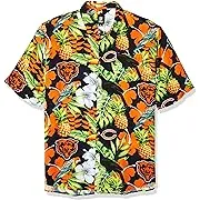 FOCO Men's NFL Team Logo Floral Aloha Tropical Button Up Shirt