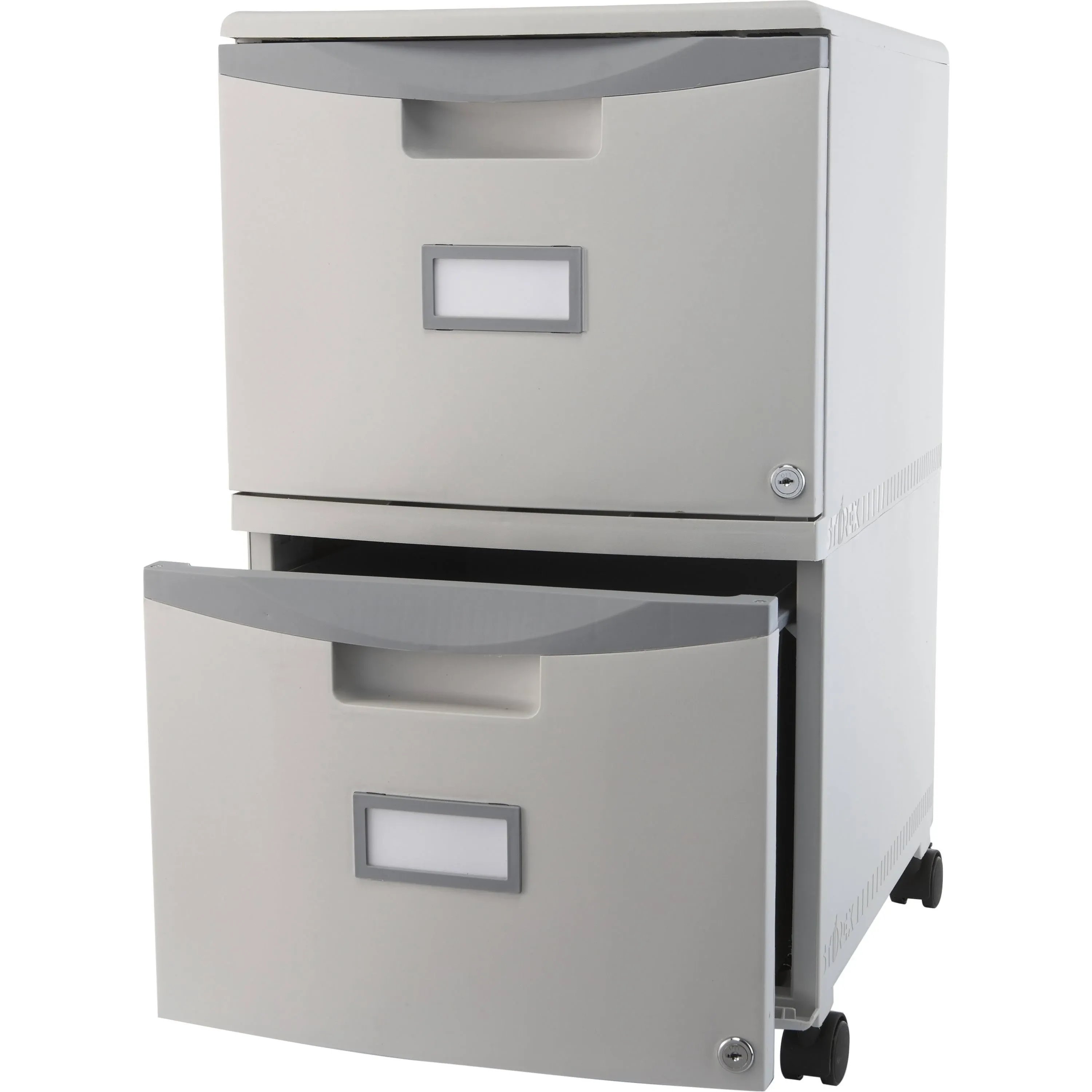 Storex Industries 2 Drawer Mobile File Cabinet with Lock