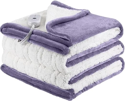 Heated Blanket Electric Blanket Twin Size, Heating Blanket with 5 Heating Levels & 10 Hours Auto Off, Heated Blanket with Overheating Protection for Home, 62"x84", Lavender Purple