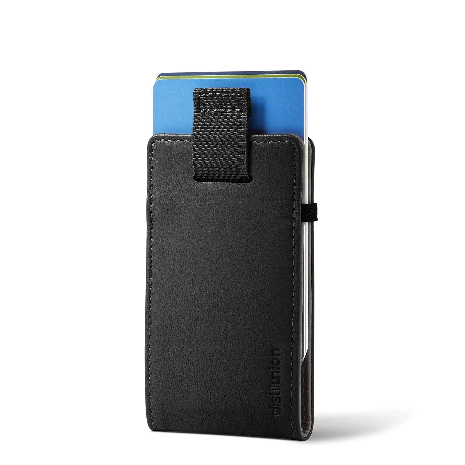 Distil Union Wally Micro - Premium Leather Minimalist Wallet and Card Holder Bla