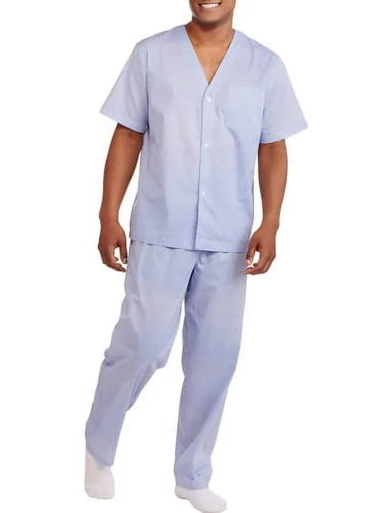 Fruit of The Loom Men's and Big Men's Short Sleeve, Long Leg Pajama Set, Size: 3XL, Blue