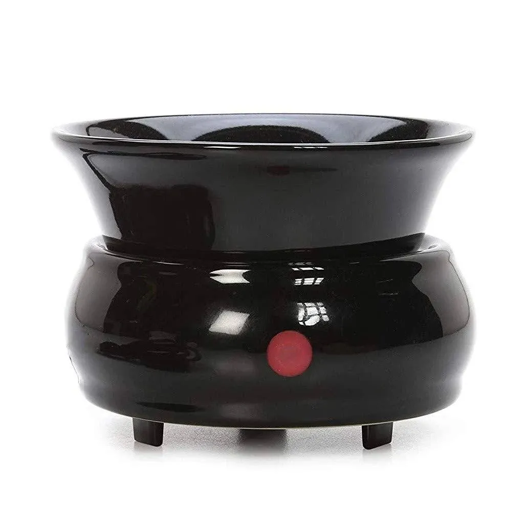 Hosley Black Color Ceramic Electric Fragrance Candle Wax Warmer. Ideal for Spa and Aromatherapy. Use Brand Wax Melts Cubes Essential Oils and Fragrance Oils