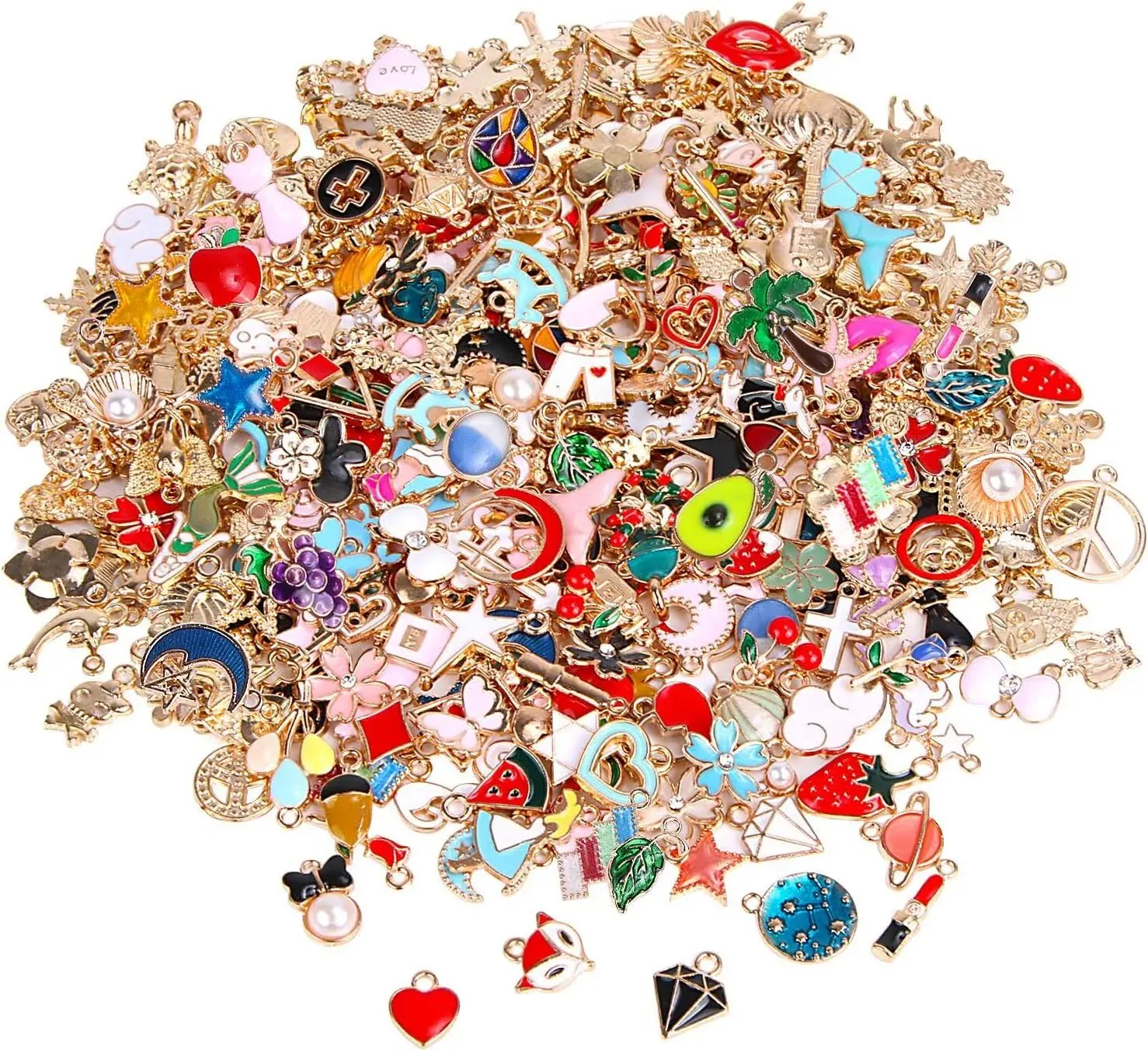 SANNIX 350Pcs Wholesale Bulk Lots Jewelry Making Charms