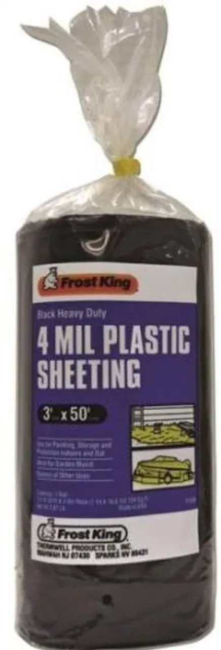 Frost King Thermwall P350BW Black Sheeting, 3' x 50'