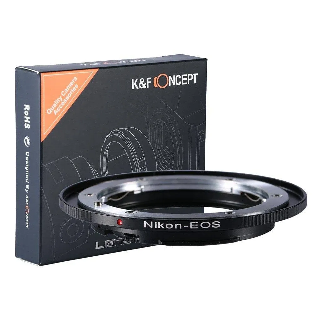 K&F Concept Lens Mount Adapter for Nikon F/AF Ai AI-S Lens to Canon Eos EF EF-S ...