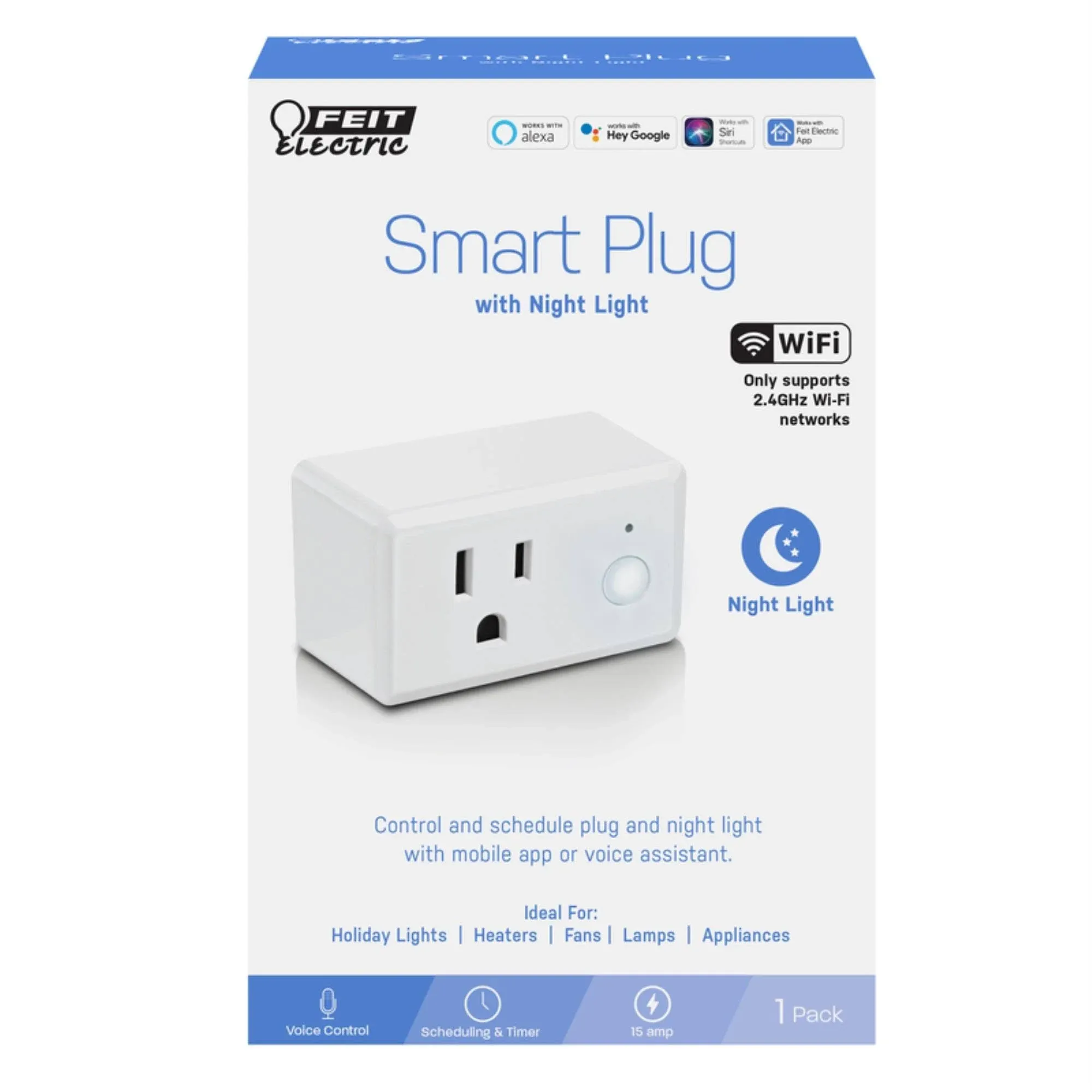 FEIT Electric Indoor Smart Wi-Fi Wall Plug With Night Light - PLUG/NL/WIFI | Blain's Farm & Fleet