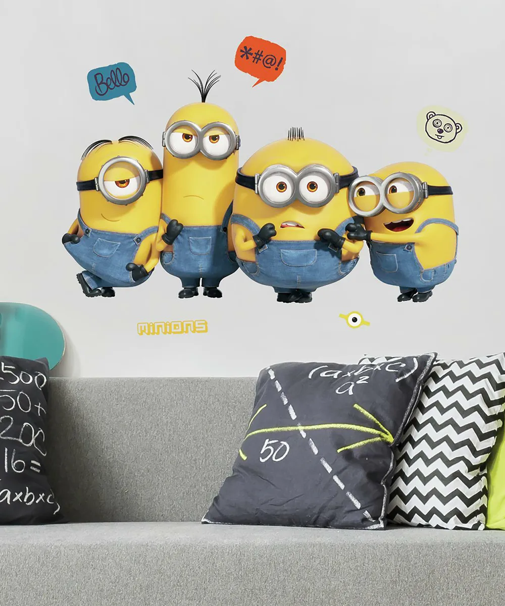 RoomMates Decals yellow, - Minions 2 Yellow & Blue Peel & Stick Giant Wall Decal Set