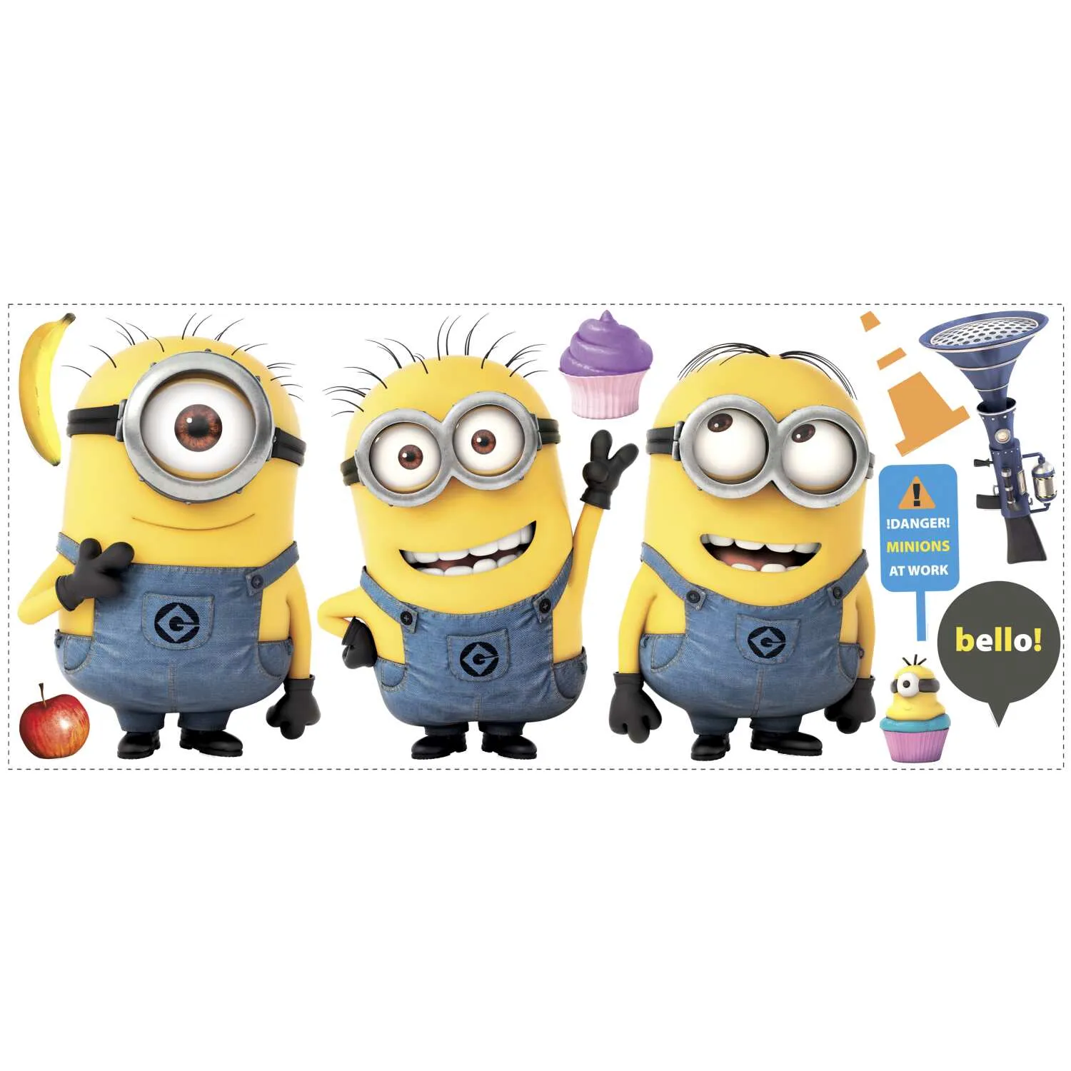 Despicable Me 2 Minions Giant Peel and Stick Giant Wall Decals