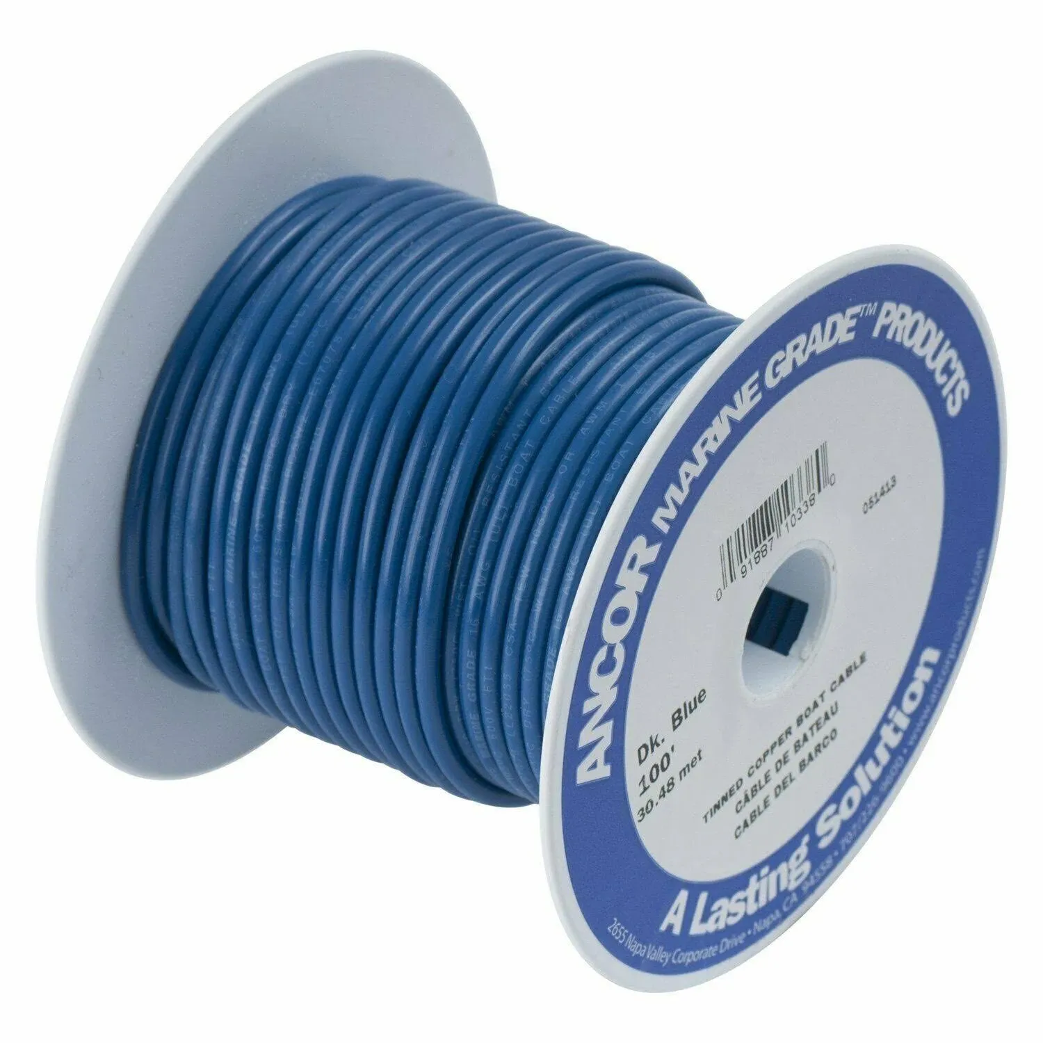 Ancor 106110 Tinned Copper Wire, 12 AWG (3mm2), Dark Blue - 100ft