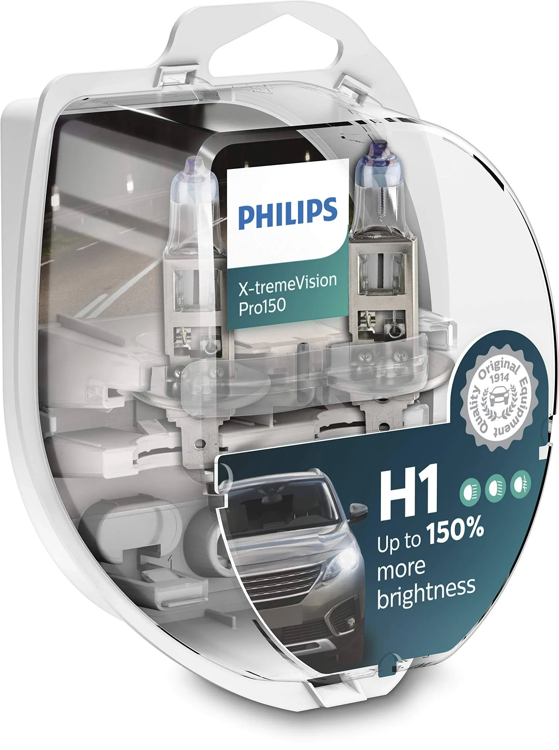 Philips H1 X-treme Vision Pro150 12V 55W 12258XVPS2 (twin pack)