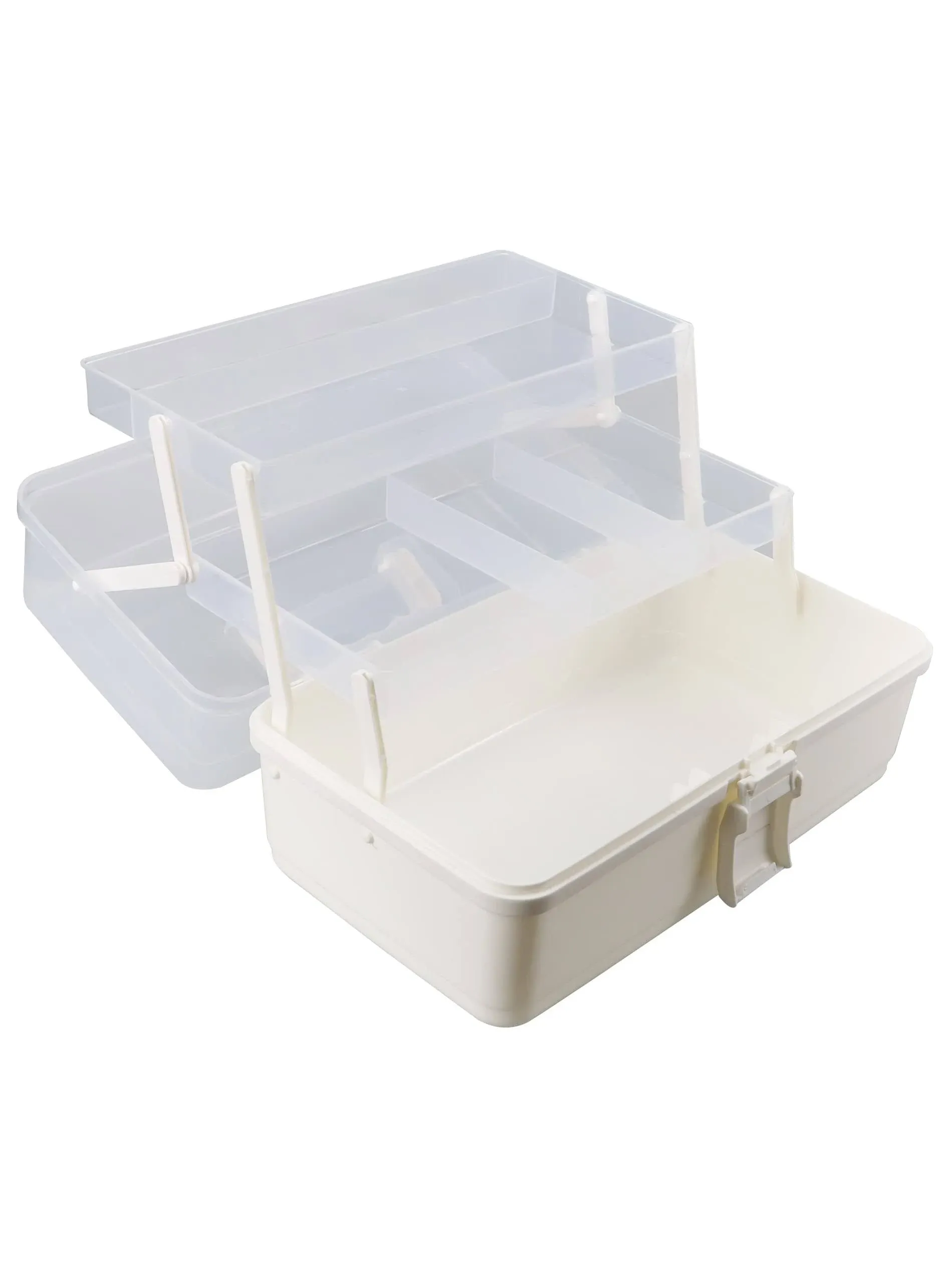 Hlotmeky Art Supply Box Sewing Box 3 Layers Craft Organizers and Storage with ...