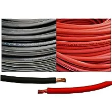 6 Gauge 6 AWG 20 Feet Black + 20 Feet Red Welding Battery Pure Copper Flexibl...