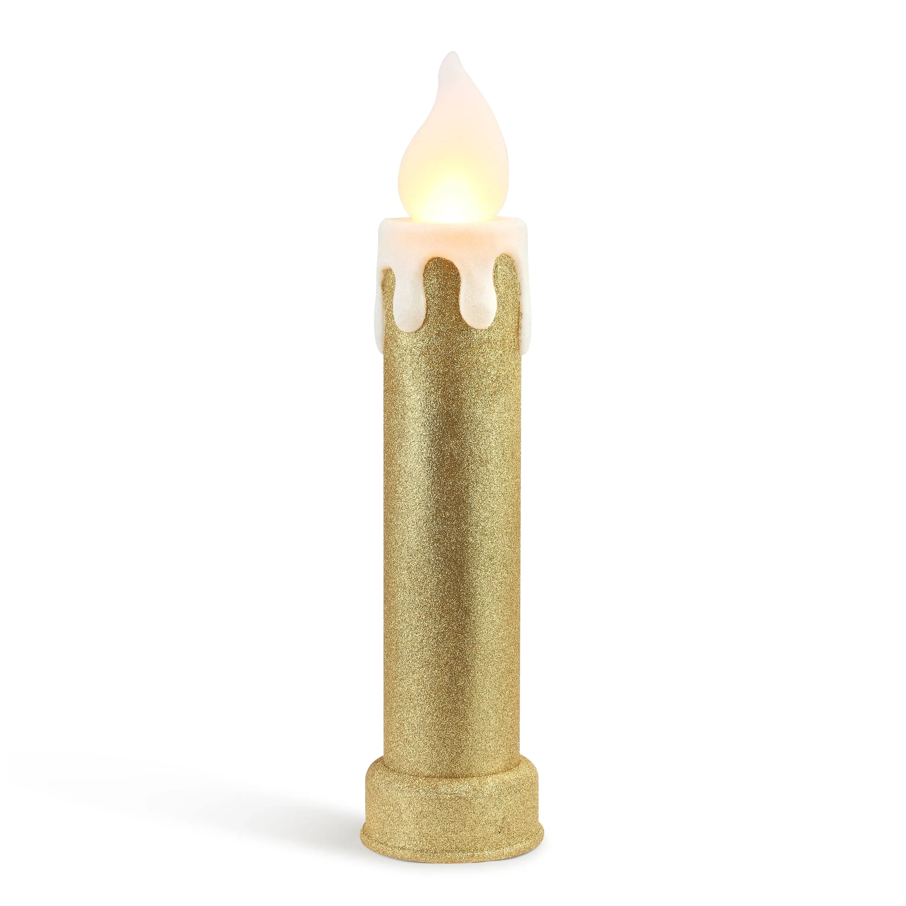 24" Glitter Blow Mold Candle - Gold