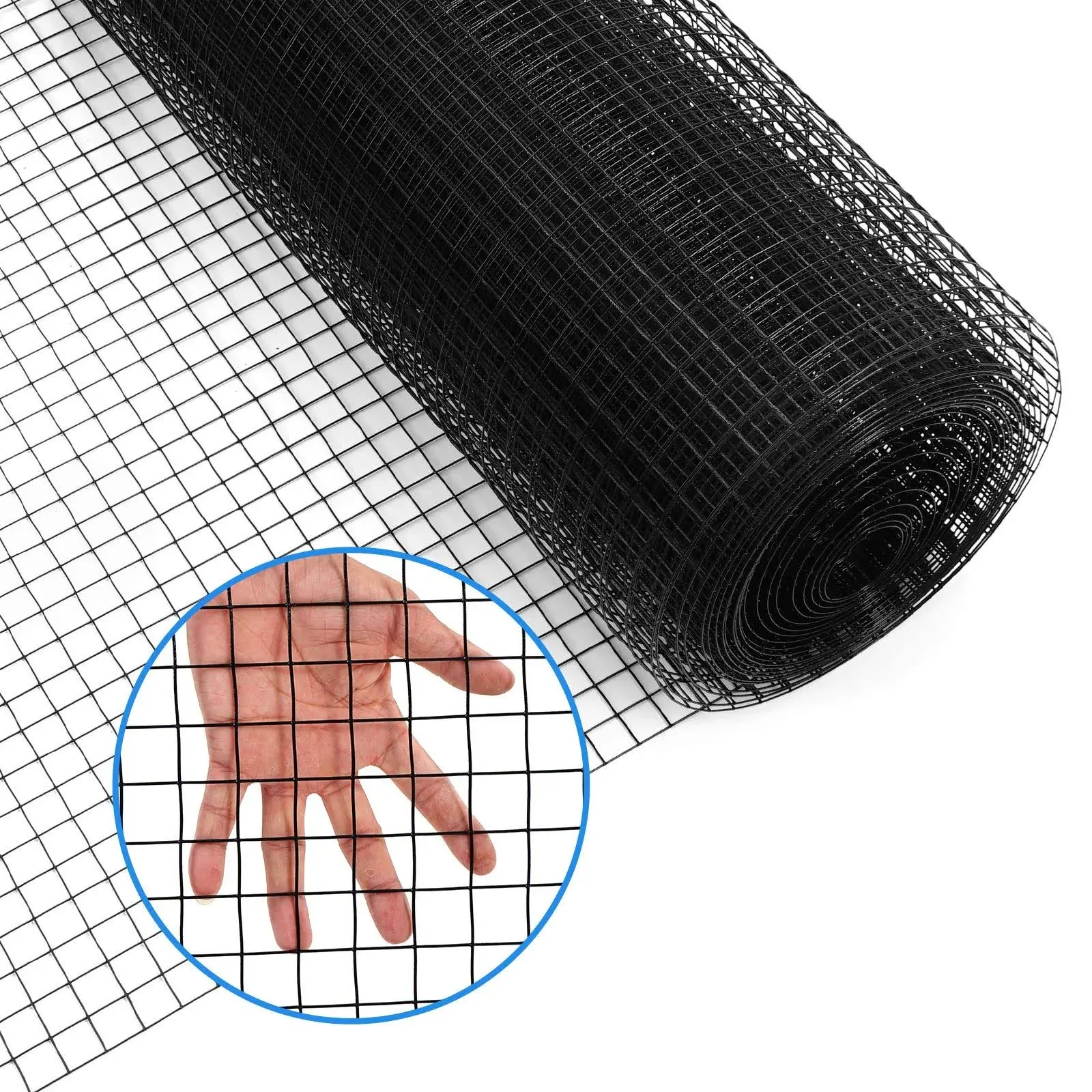 48 X 50 1/4Inch Hardware Cloth 23 Gauge Black Vinyl Coated Welded Fence Mesh