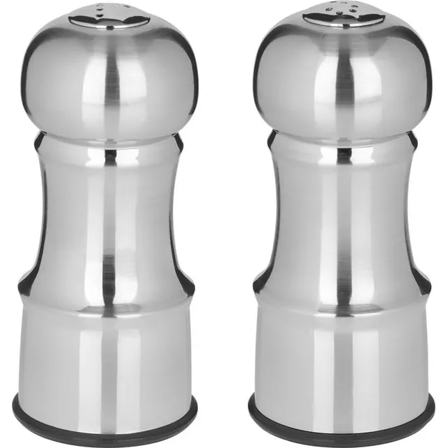 Trudeau Salt Pepper Shaker Stainless Steel 4.5 - Contemporary - Salt And Pepper Shakers And Mills - by Cilantro The Cooks Shop | Houzz