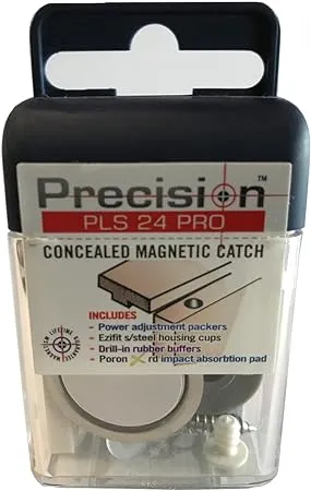 Precision Lock PLS24PRO-BLK Magnetic Catch with Adjustable Strength, Black