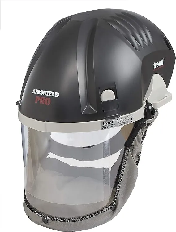 Trend Airshield Pro Full Faceshield, Dust Protector, Battery Powered Air Circulating Mask for Woodworking