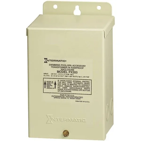 INTERMATIC Pool Light Transformer: 300 W Max Power Consumption, 120V AC, 12V AC/13V AC/14V AC, Beige