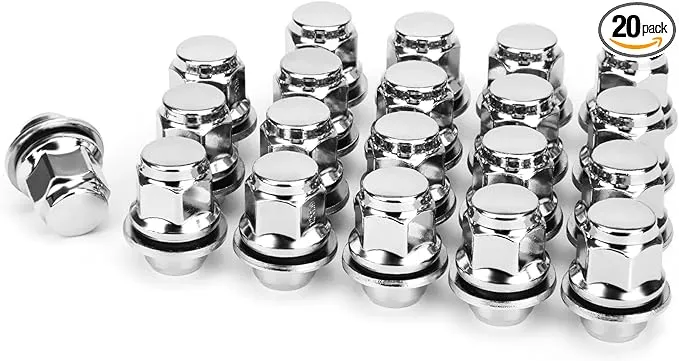 KSP 12x1.5 Lug Nuts 20pcs, 12x1.5mm Wheel Lug Nuts Compatible with Toyota Camry Corolla Tacoma Sienna Lexus IS300 LFA CT200h HS250h GS450h, Closed End Mag Seat Lug Nut with Washer, Set of 20