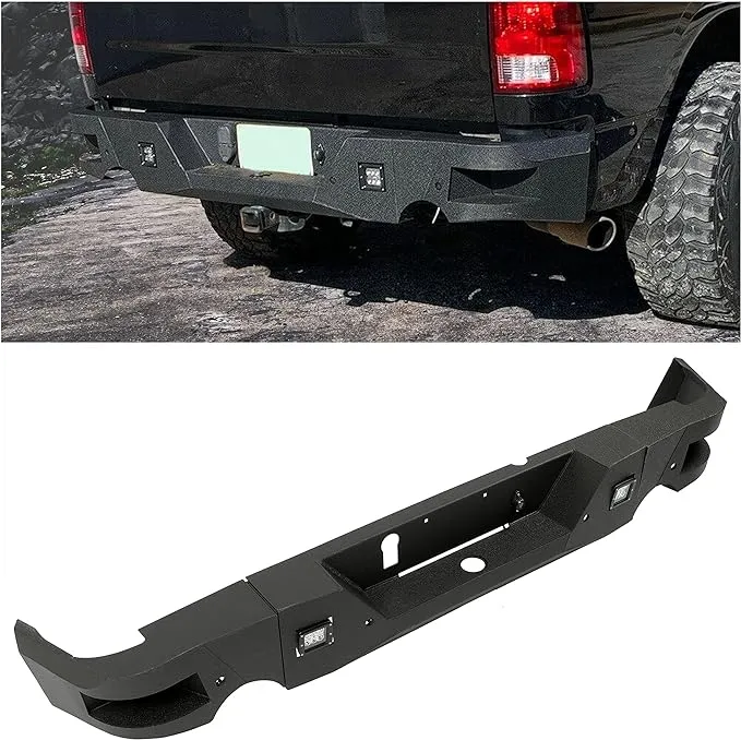 Rear Bumper For 2009-2018 Dodge Ram 1500 w/LED Lights+License Lamps+2*D-Ring<wbr/>s US