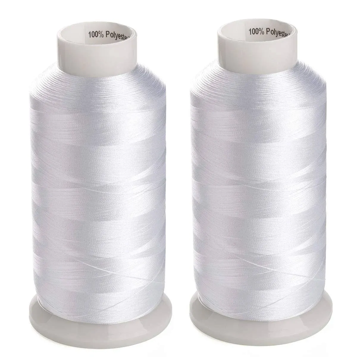 2 Huge Spools White Bobbin Fill Thread 60wt For Embroidery Machine And And Sewin