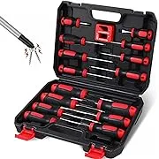 SEDY 16-Piece Magnetic Screwdriver Set, Includes Slotted/Phillips/Torx Screwdriver and Magnetizer Demagnetize with Stuby Storage Case