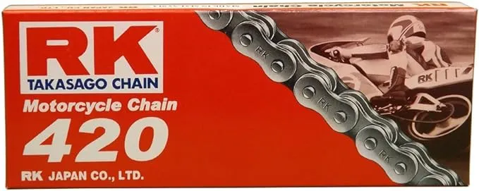 RK Racing Chain M420-110 (420 Series) 110-Links Standard Non O-Ring Chain with Connecting Link