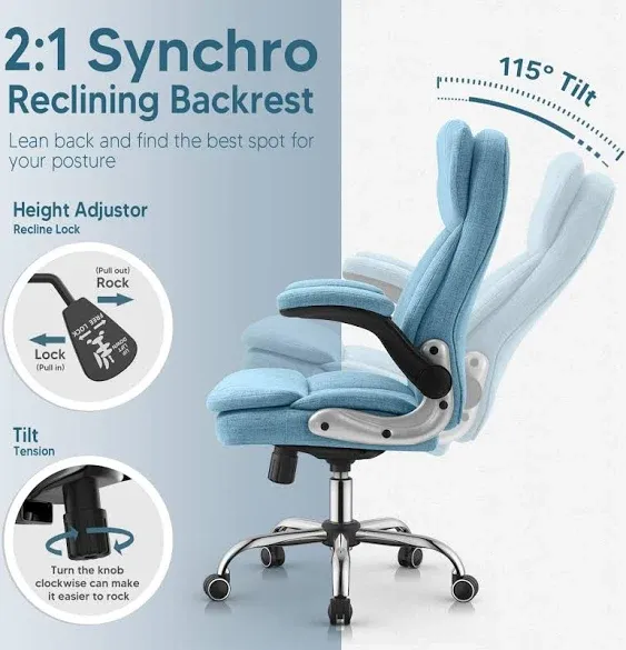 Yamasoro Ergonomic Executive Office Chair, High Back Lumbar Support