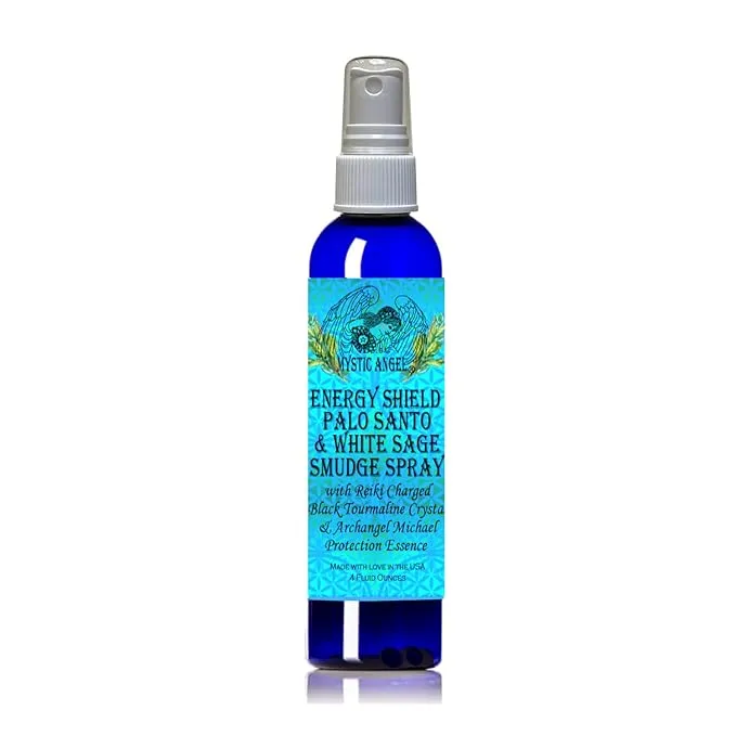 Mystic Angel Energy Shield Palo Santo & White Sage Smudge Spray (4 oz.) For Energy Clearing & Protection - Pack of 1