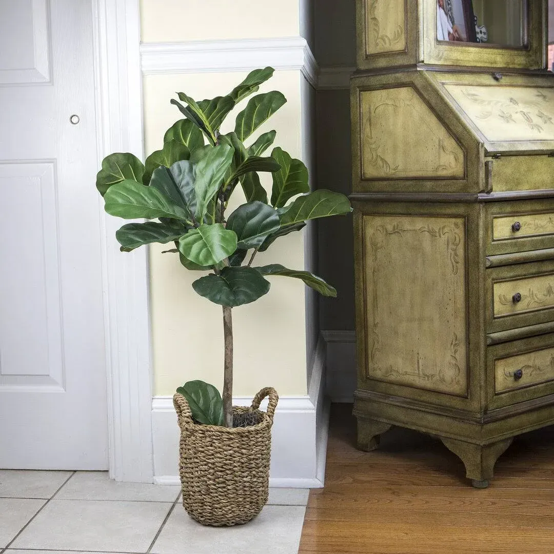 30" Artificial Fiddle Leaf Fig Tree in Basket