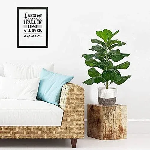 BESAMENATURE Artificial Fiddle Leaf Fig Tree / Faux Ficus Lyrata for Home Office