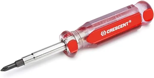 6-in-1 Interchangeable Bit Screwdriver, Red Handle (7-Piece)