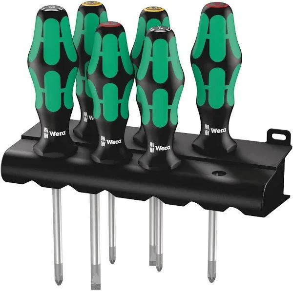 Wera 105622 Kraftform Plus SLOTTED/PH/PZ Screwdriver Set + Rack