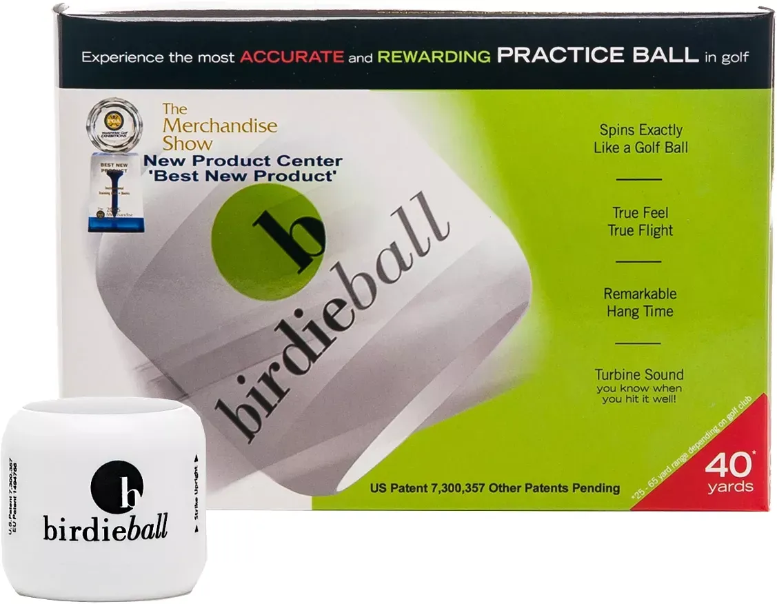 BirdieBall Practice Golf Balls, Full Swing Limited Flight Golf Practice Balls, Perfect Training Aid for All Golfers (pack of 12)