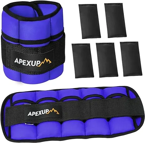 APEXUP 10lbs/Pair Adjustable Ankle Weights for Women and Men, Modularized Leg Weight Straps for Yoga, Walking, Running, Aerobics, Gym