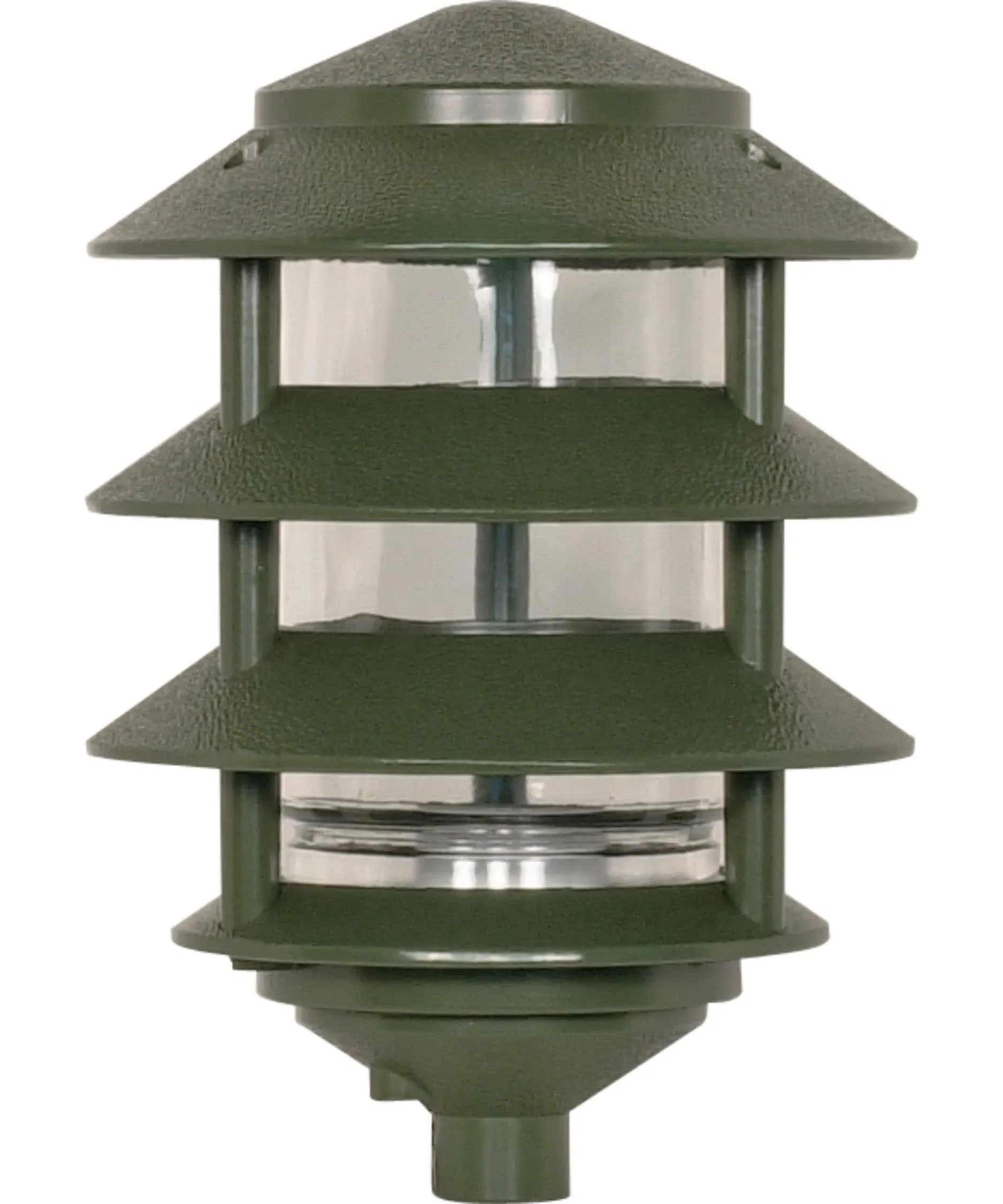 Nuvo SF77/324 One 2 Louver Hood Outdoor Pagoda Landscape Pathway Light, 3 Tier-Small, Green