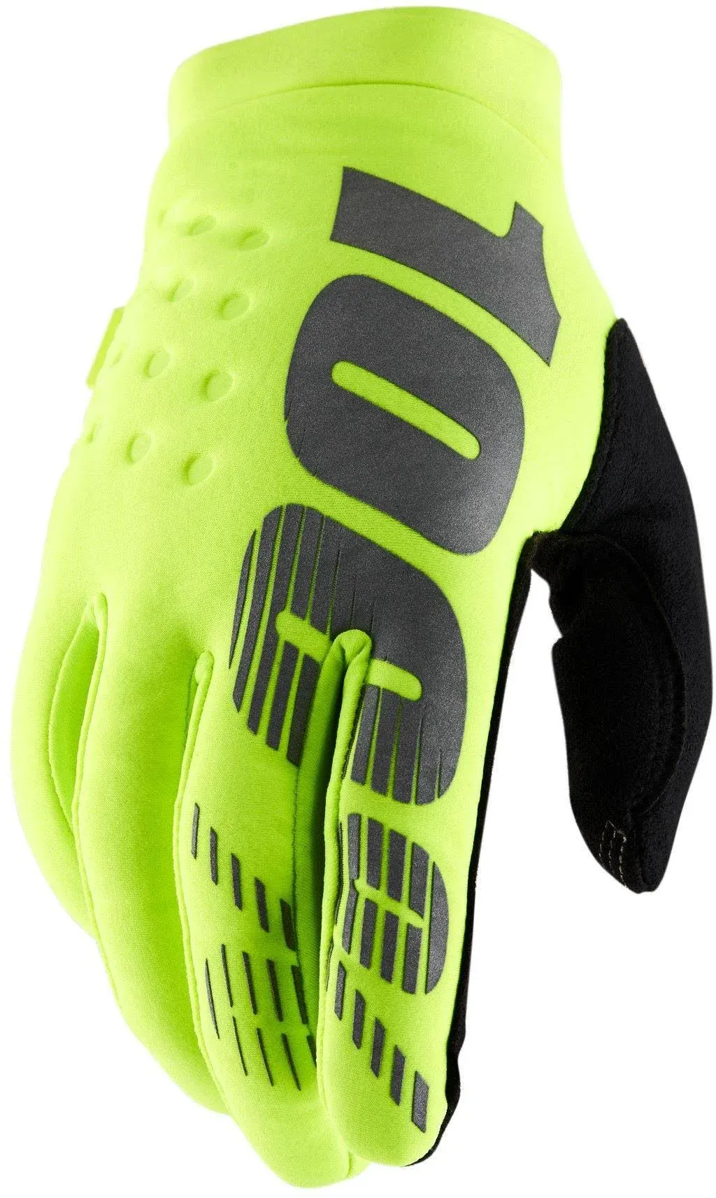 100% Brisker Gloves - Fluo Yellow - Medium