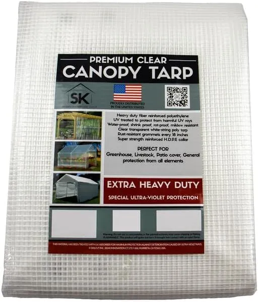 Skilcut 8'x10' Clear UV Resistant Extra Heavy Duty 16 Mil Poly Tarp