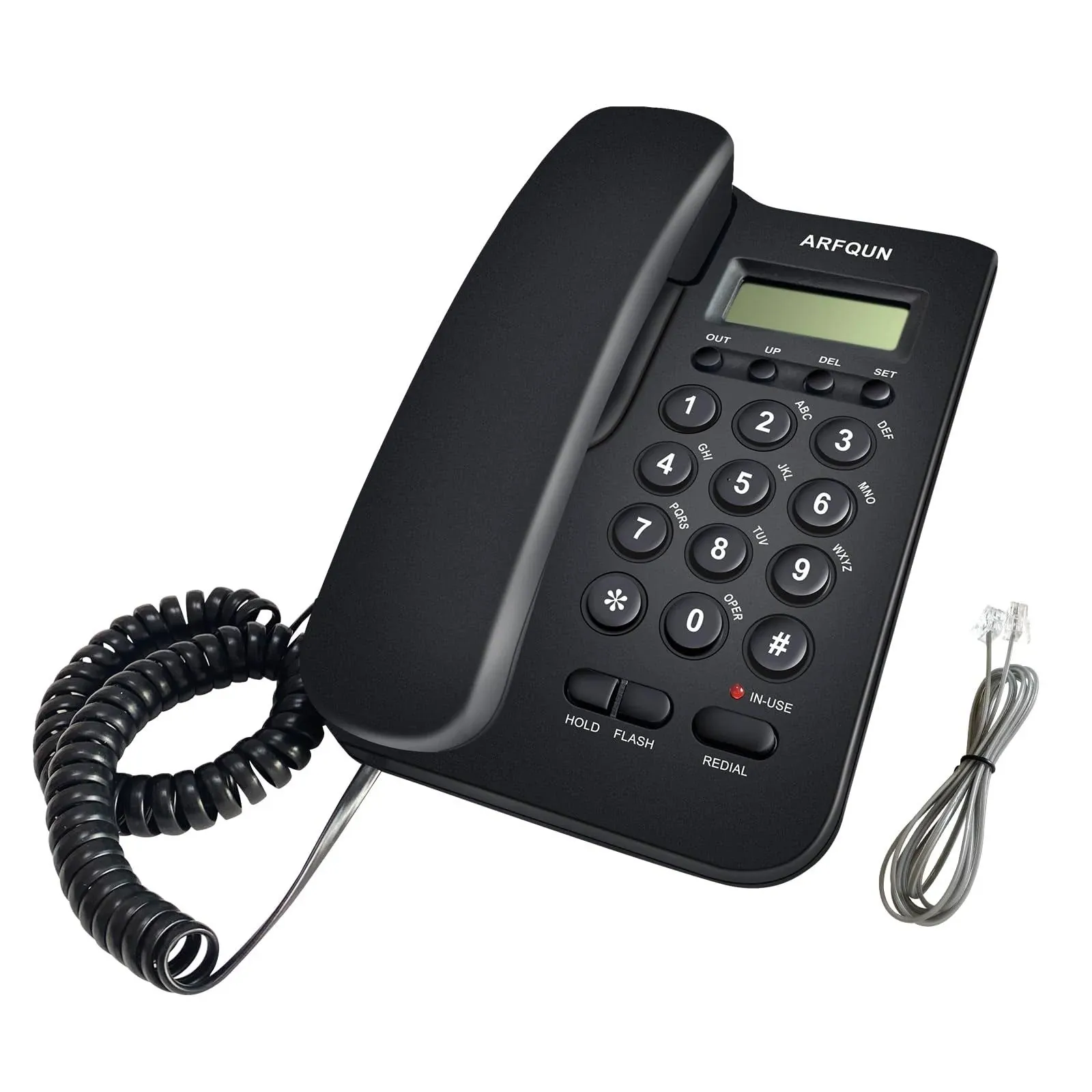 Wired Telephone, Desktop Telephone, Fixed Telephone, Caller ID Telephone, Front Desk Home Office with Call Display and Other Multi Scene Telephone Sets(White/2 PC)