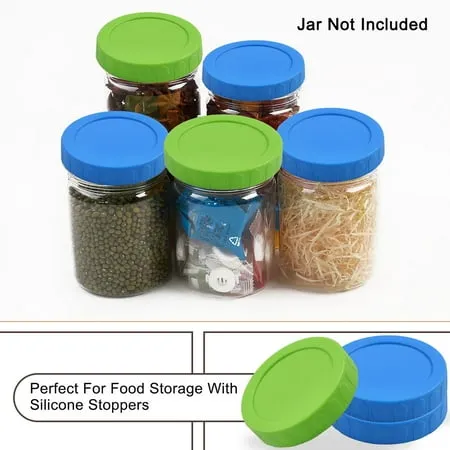 Colored Plastic Mason Jar Lids Wide Mouth Mason Ball Canning Jars Food Storage Replacement 12 Pack