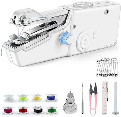 Handheld Sewing Machine Mini Portable Sewing Tool More Friendly to the Handicapped Easy-to-operate Portable DIY for Beginners for Home/Travel User (battery not included）