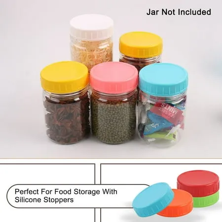 Mason Jar Lids Wide Mouth Canning Jars Lids Top Storage Green Sky Blue Red Orange 24 pack